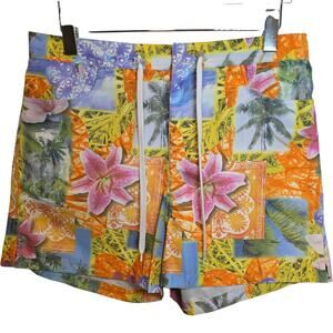 Body Glove Board Shorts Womens Size Large Floral Tropical Orange Pockets